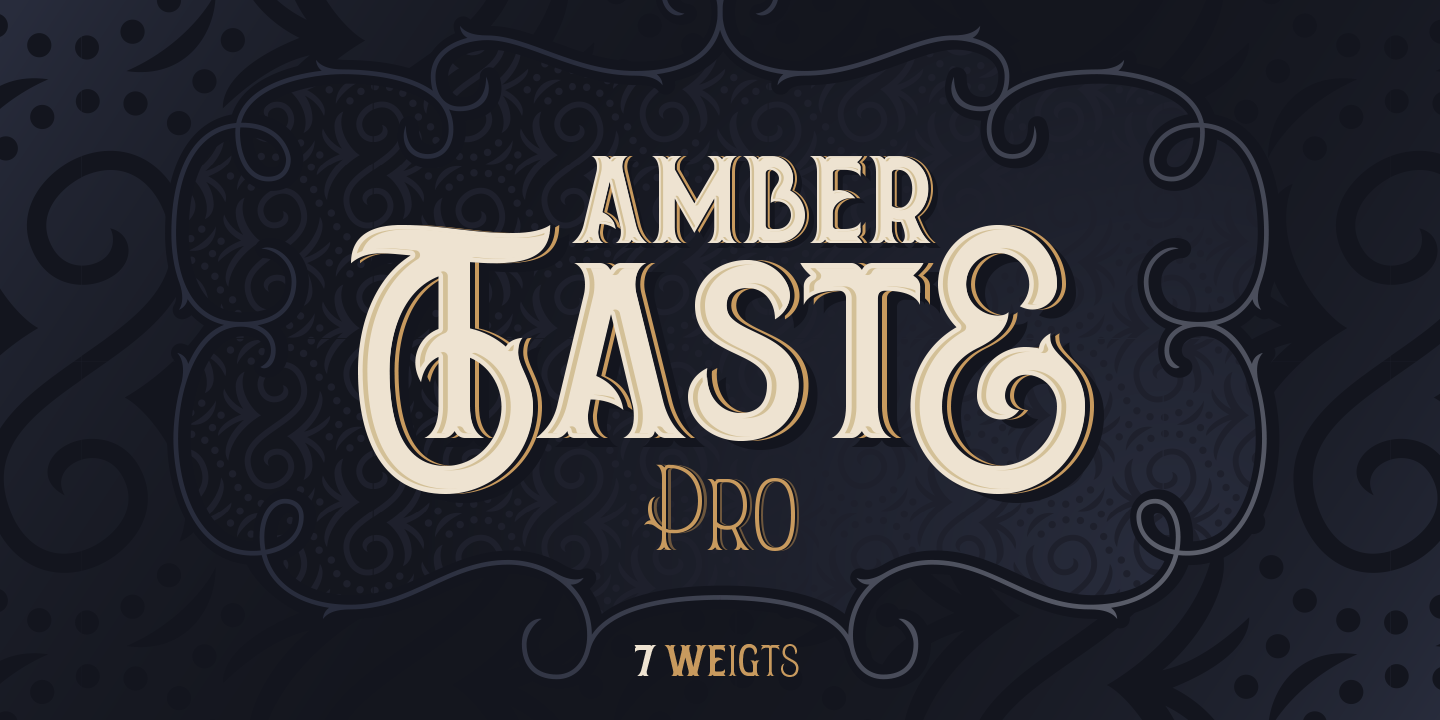Beispiel einer Amber Taste Pro-Schriftart